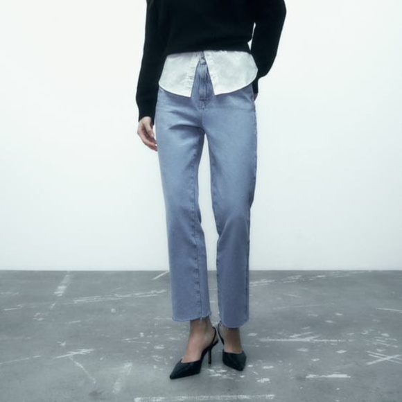 Zara HIGH RISE Z1975 STRAIGHT LEG JEANS - Picture 1 of 1